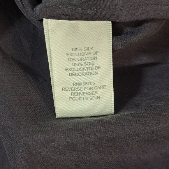 Rebecca Taylor Women's Dark Grey Cap Sleeves Silk Sequin Tunic Top Sz 4 - Picture 7 of 9